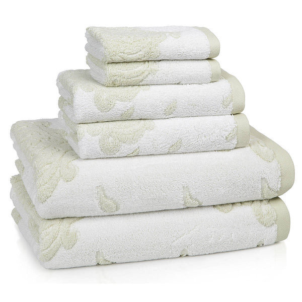 Kassatex Faro Organic Cotton Bath Towels, Washcloth, Rossa