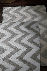 Linen Chevron Bath Rug Large by Kassatex